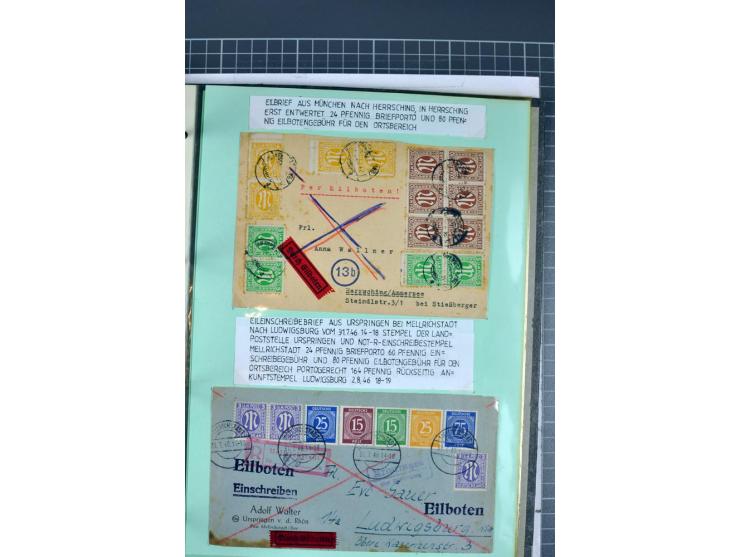1828/1995, sehr umfangreiche Ausstellungs-Sammlung "Die Eilboten-Post" ab Vorphila in 11 Alben mit einigen hundert Briefen, K
