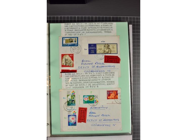 1828/1995, sehr umfangreiche Ausstellungs-Sammlung "Die Eilboten-Post" ab Vorphila in 11 Alben mit einigen hundert Briefen, K