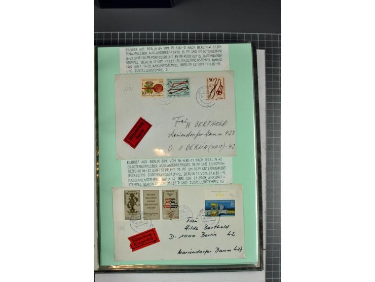 1828/1995, sehr umfangreiche Ausstellungs-Sammlung "Die Eilboten-Post" ab Vorphila in 11 Alben mit einigen hundert Briefen, K