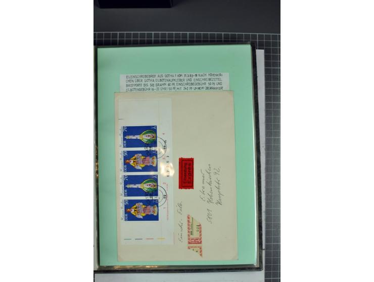 1828/1995, sehr umfangreiche Ausstellungs-Sammlung "Die Eilboten-Post" ab Vorphila in 11 Alben mit einigen hundert Briefen, K