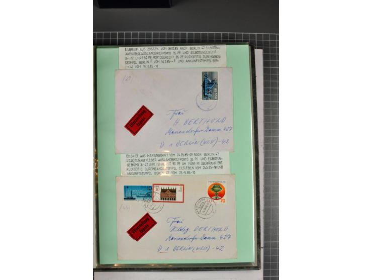 1828/1995, sehr umfangreiche Ausstellungs-Sammlung "Die Eilboten-Post" ab Vorphila in 11 Alben mit einigen hundert Briefen, K