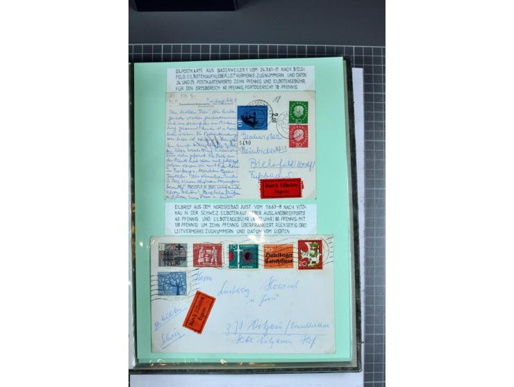 1828/1995, sehr umfangreiche Ausstellungs-Sammlung "Die Eilboten-Post" ab Vorphila in 11 Alben mit einigen hundert Briefen, K