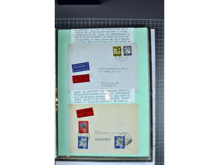1828/1995, sehr umfangreiche Ausstellungs-Sammlung "Die Eilboten-Post" ab Vorphila in 11 Alben mit einigen hundert Briefen, K