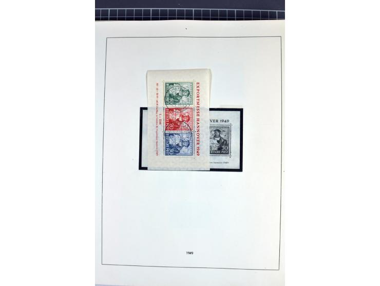 1945/70, vorwiegend postfrische Sammlung mit guten Sammlungen ab SBZ mit u.a. Mi.-Nr. 41 und Block 1x, 2t, 4, 5X/Y postfrisch