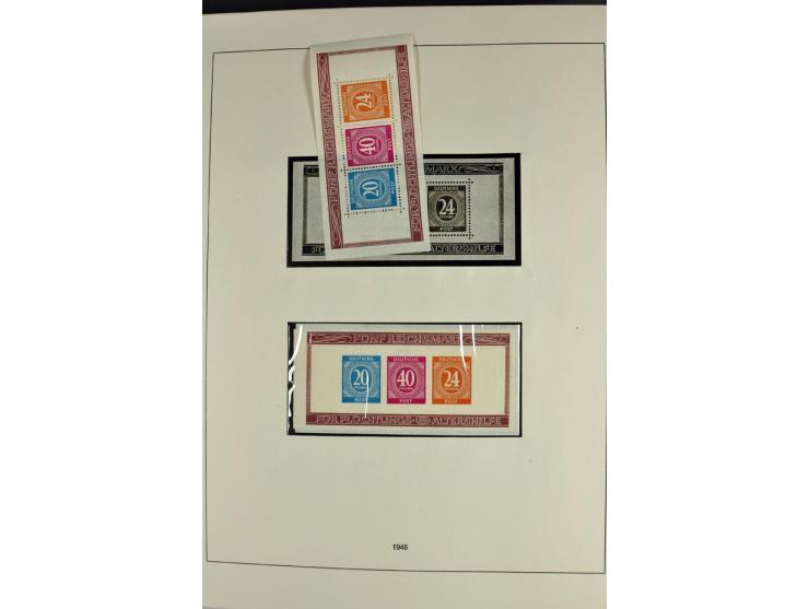 1945/70, vorwiegend postfrische Sammlung mit guten Sammlungen ab SBZ mit u.a. Mi.-Nr. 41 und Block 1x, 2t, 4, 5X/Y postfrisch