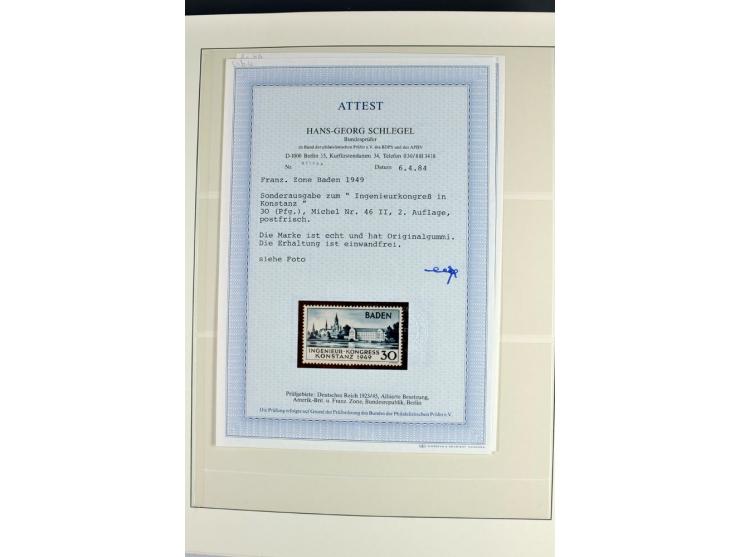 1945/70, vorwiegend postfrische Sammlung mit guten Sammlungen ab SBZ mit u.a. Mi.-Nr. 41 und Block 1x, 2t, 4, 5X/Y postfrisch