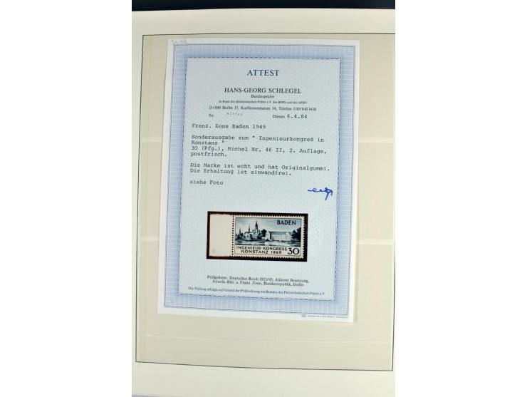 1945/70, vorwiegend postfrische Sammlung mit guten Sammlungen ab SBZ mit u.a. Mi.-Nr. 41 und Block 1x, 2t, 4, 5X/Y postfrisch