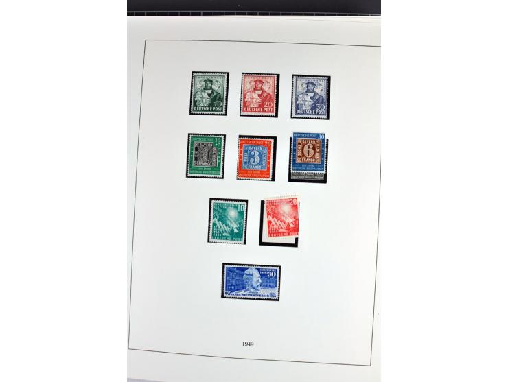 1945/70, vorwiegend postfrische Sammlung mit guten Sammlungen ab SBZ mit u.a. Mi.-Nr. 41 und Block 1x, 2t, 4, 5X/Y postfrisch