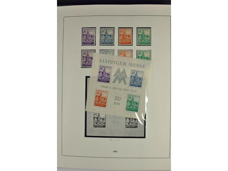 1945/70, vorwiegend postfrische Sammlung mit guten Sammlungen ab SBZ mit u.a. Mi.-Nr. 41 und Block 1x, 2t, 4, 5X/Y postfrisch