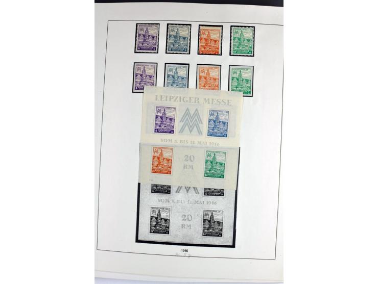 1945/70, vorwiegend postfrische Sammlung mit guten Sammlungen ab SBZ mit u.a. Mi.-Nr. 41 und Block 1x, 2t, 4, 5X/Y postfrisch