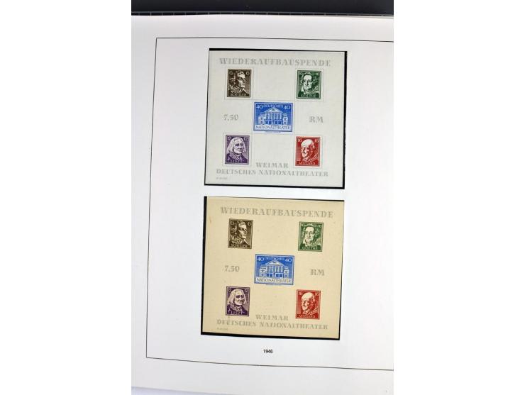1945/70, vorwiegend postfrische Sammlung mit guten Sammlungen ab SBZ mit u.a. Mi.-Nr. 41 und Block 1x, 2t, 4, 5X/Y postfrisch