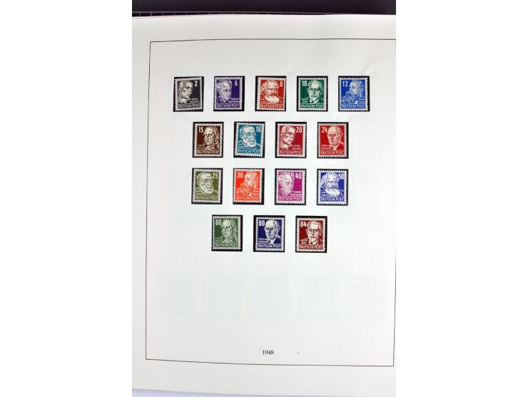 1945/70, vorwiegend postfrische Sammlung mit guten Sammlungen ab SBZ mit u.a. Mi.-Nr. 41 und Block 1x, 2t, 4, 5X/Y postfrisch