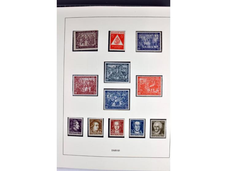 1945/70, vorwiegend postfrische Sammlung mit guten Sammlungen ab SBZ mit u.a. Mi.-Nr. 41 und Block 1x, 2t, 4, 5X/Y postfrisch