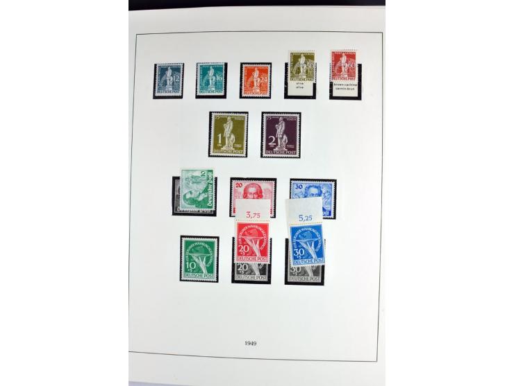 1945/70, vorwiegend postfrische Sammlung mit guten Sammlungen ab SBZ mit u.a. Mi.-Nr. 41 und Block 1x, 2t, 4, 5X/Y postfrisch