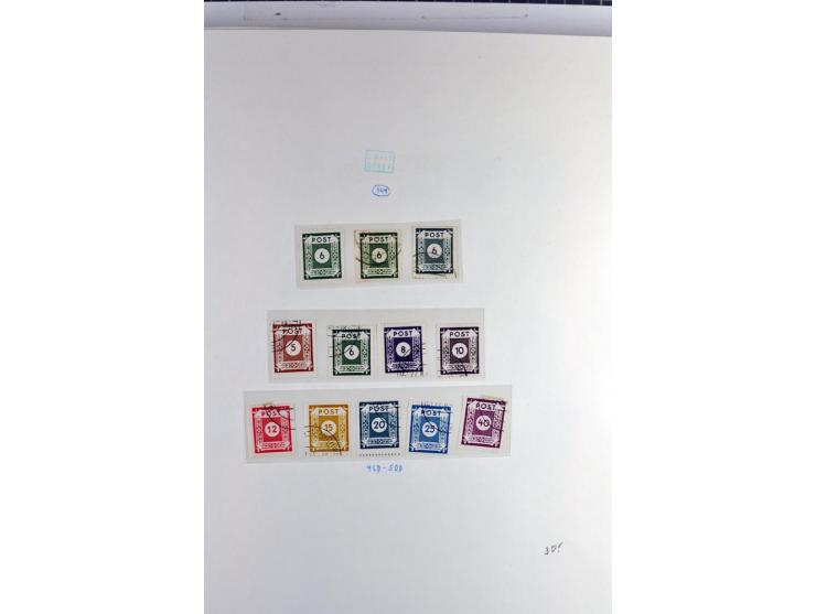 1945/1959, gestempelte Sammlung mit allen Gebieten inkl. Saar mit vielen kpl. und besseren Ausgaben, dabei u.a. SBZ  Block 1 