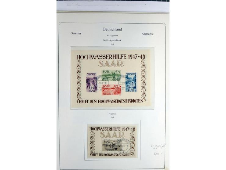 1945/1959, gestempelte Sammlung mit allen Gebieten inkl. Saar mit vielen kpl. und besseren Ausgaben, dabei u.a. SBZ  Block 1 