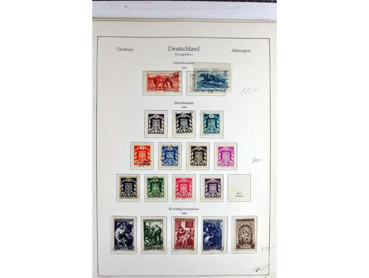 1945/1959, gestempelte Sammlung mit allen Gebieten inkl. Saar mit vielen kpl. und besseren Ausgaben, dabei u.a. SBZ  Block 1 