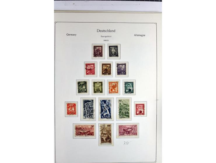 1945/1959, gestempelte Sammlung mit allen Gebieten inkl. Saar mit vielen kpl. und besseren Ausgaben, dabei u.a. SBZ  Block 1 