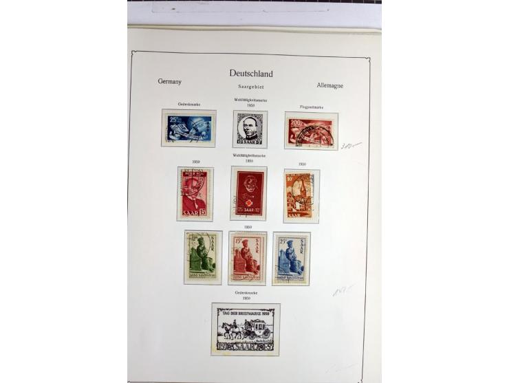1945/1959, gestempelte Sammlung mit allen Gebieten inkl. Saar mit vielen kpl. und besseren Ausgaben, dabei u.a. SBZ  Block 1 