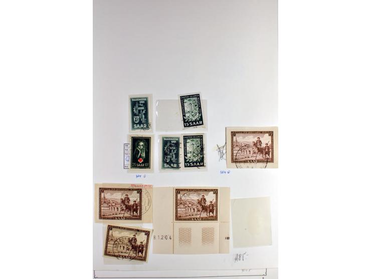 1945/1959, gestempelte Sammlung mit allen Gebieten inkl. Saar mit vielen kpl. und besseren Ausgaben, dabei u.a. SBZ  Block 1 