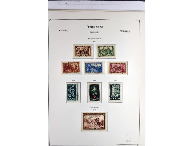 1945/1959, gestempelte Sammlung mit allen Gebieten inkl. Saar mit vielen kpl. und besseren Ausgaben, dabei u.a. SBZ  Block 1 