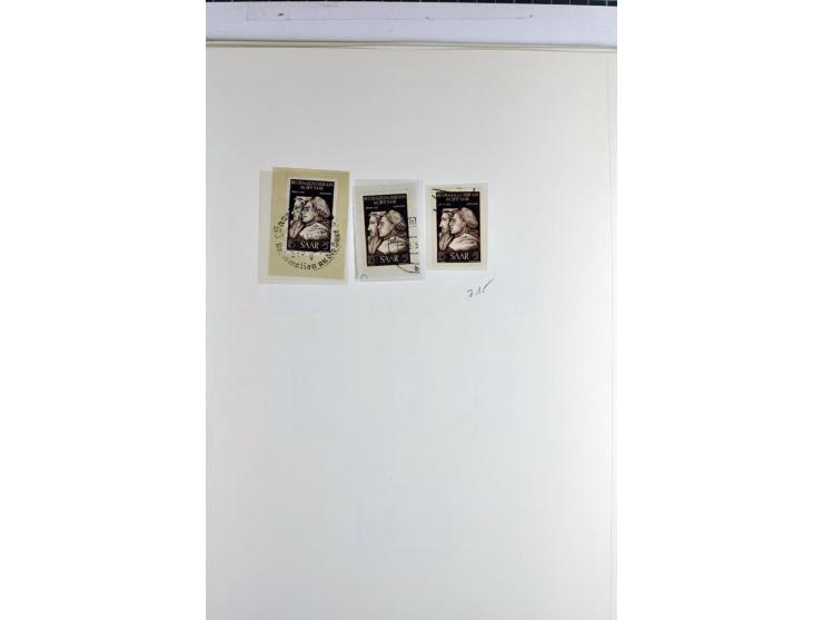 1945/1959, gestempelte Sammlung mit allen Gebieten inkl. Saar mit vielen kpl. und besseren Ausgaben, dabei u.a. SBZ  Block 1 