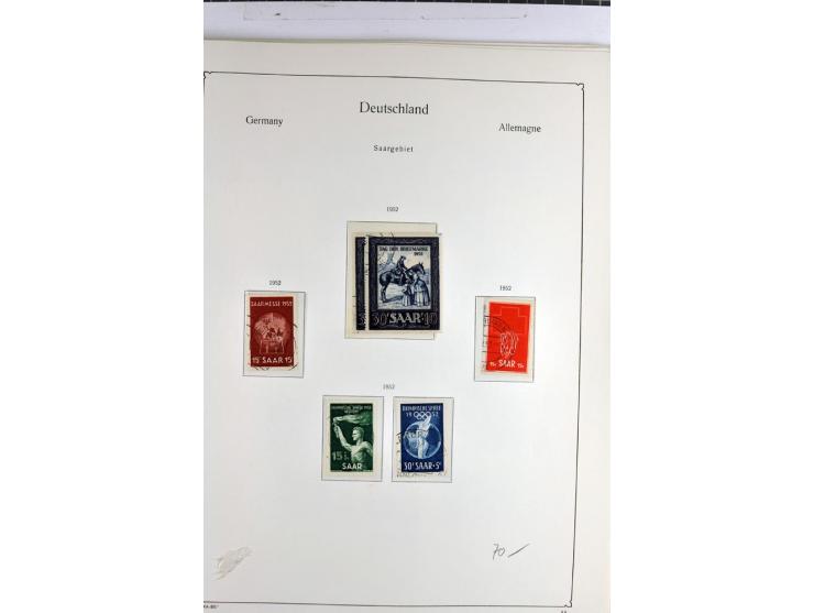 1945/1959, gestempelte Sammlung mit allen Gebieten inkl. Saar mit vielen kpl. und besseren Ausgaben, dabei u.a. SBZ  Block 1 