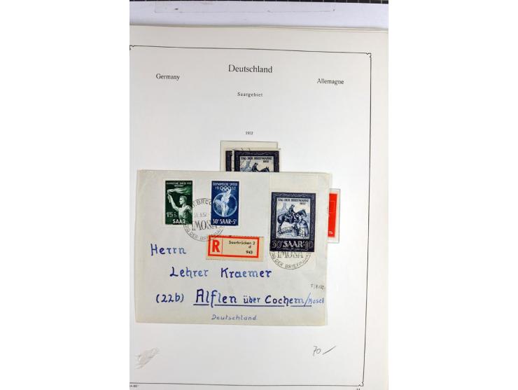 1945/1959, gestempelte Sammlung mit allen Gebieten inkl. Saar mit vielen kpl. und besseren Ausgaben, dabei u.a. SBZ  Block 1 