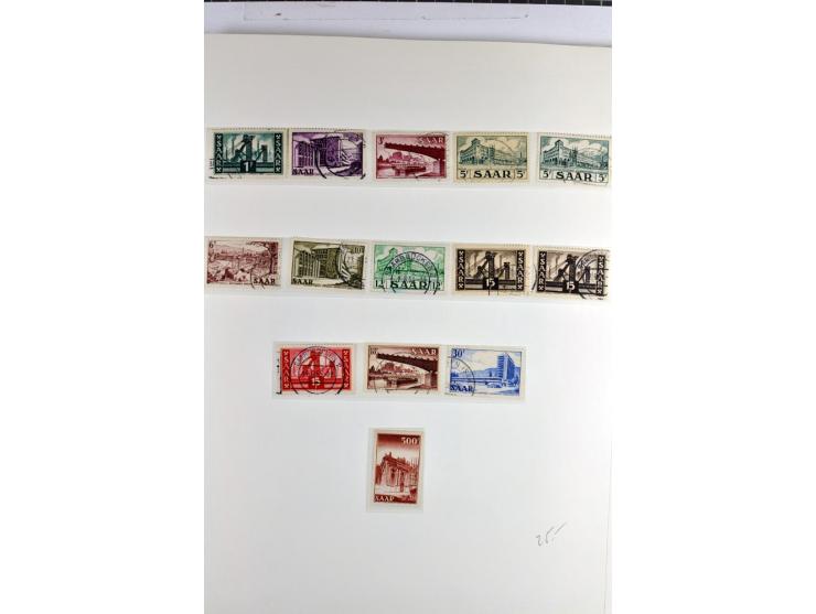 1945/1959, gestempelte Sammlung mit allen Gebieten inkl. Saar mit vielen kpl. und besseren Ausgaben, dabei u.a. SBZ  Block 1 