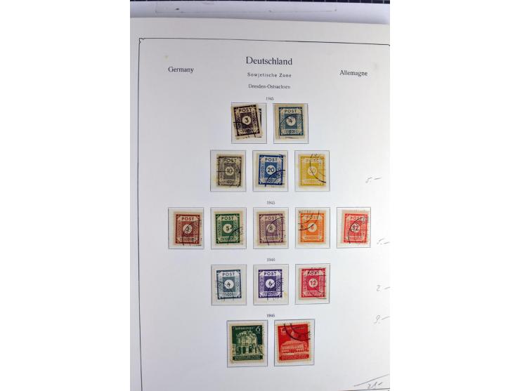 1945/1959, gestempelte Sammlung mit allen Gebieten inkl. Saar mit vielen kpl. und besseren Ausgaben, dabei u.a. SBZ  Block 1 