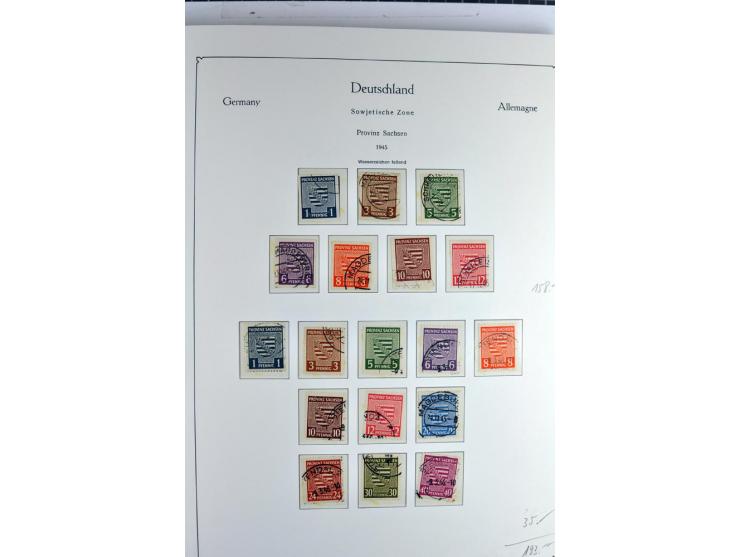 1945/1959, gestempelte Sammlung mit allen Gebieten inkl. Saar mit vielen kpl. und besseren Ausgaben, dabei u.a. SBZ  Block 1 