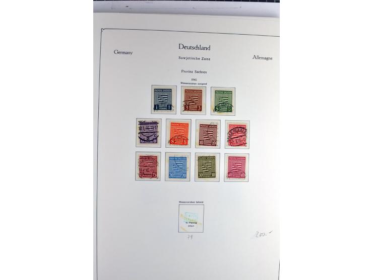 1945/1959, gestempelte Sammlung mit allen Gebieten inkl. Saar mit vielen kpl. und besseren Ausgaben, dabei u.a. SBZ  Block 1 