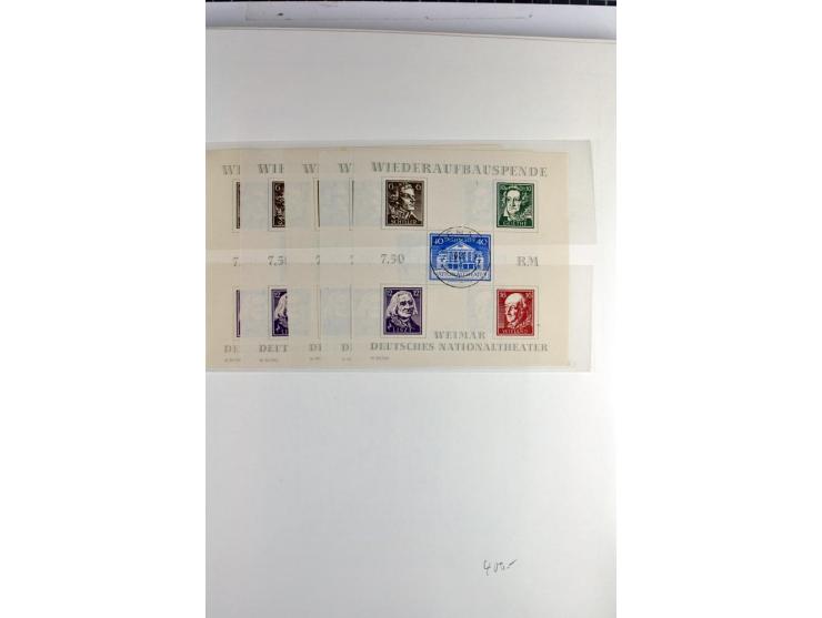 1945/1959, gestempelte Sammlung mit allen Gebieten inkl. Saar mit vielen kpl. und besseren Ausgaben, dabei u.a. SBZ  Block 1 