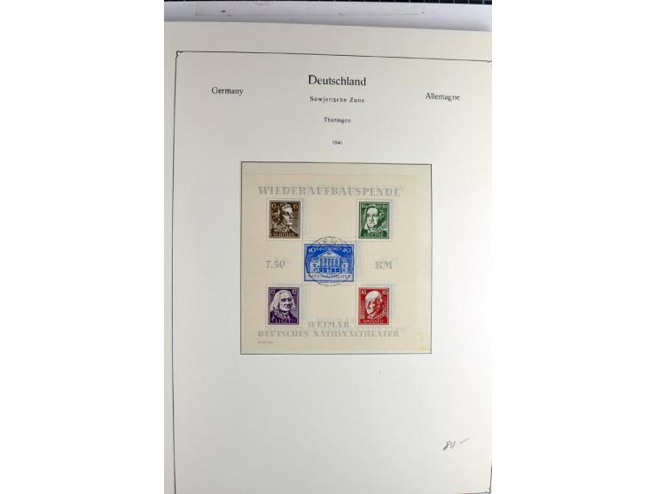 1945/1959, gestempelte Sammlung mit allen Gebieten inkl. Saar mit vielen kpl. und besseren Ausgaben, dabei u.a. SBZ  Block 1 