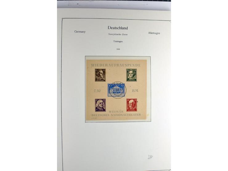 1945/1959, gestempelte Sammlung mit allen Gebieten inkl. Saar mit vielen kpl. und besseren Ausgaben, dabei u.a. SBZ  Block 1 