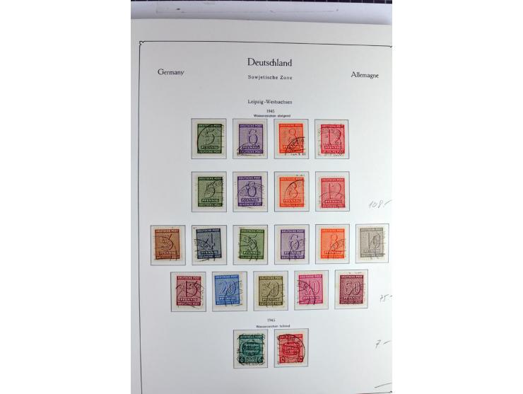 1945/1959, gestempelte Sammlung mit allen Gebieten inkl. Saar mit vielen kpl. und besseren Ausgaben, dabei u.a. SBZ  Block 1 