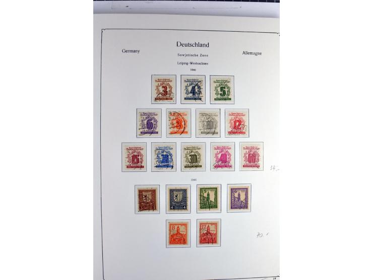 1945/1959, gestempelte Sammlung mit allen Gebieten inkl. Saar mit vielen kpl. und besseren Ausgaben, dabei u.a. SBZ  Block 1 