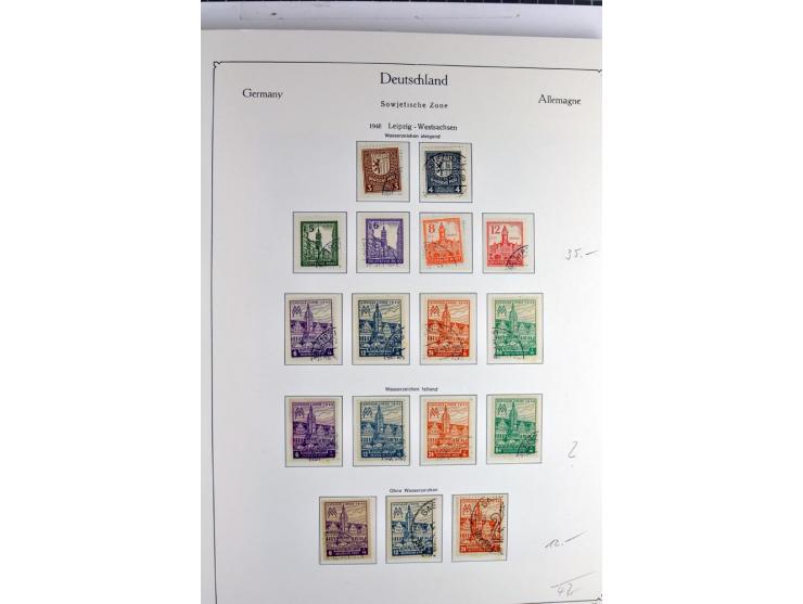 1945/1959, gestempelte Sammlung mit allen Gebieten inkl. Saar mit vielen kpl. und besseren Ausgaben, dabei u.a. SBZ  Block 1 