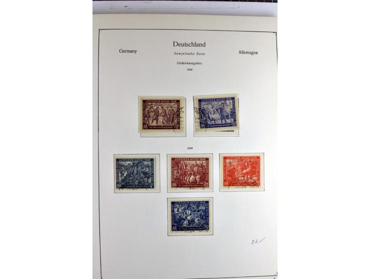 1945/1959, gestempelte Sammlung mit allen Gebieten inkl. Saar mit vielen kpl. und besseren Ausgaben, dabei u.a. SBZ  Block 1 
