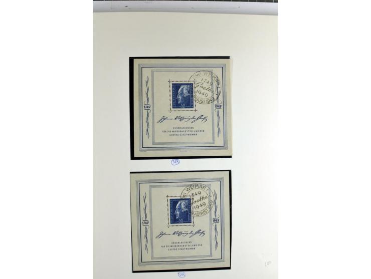 1945/1959, gestempelte Sammlung mit allen Gebieten inkl. Saar mit vielen kpl. und besseren Ausgaben, dabei u.a. SBZ  Block 1 