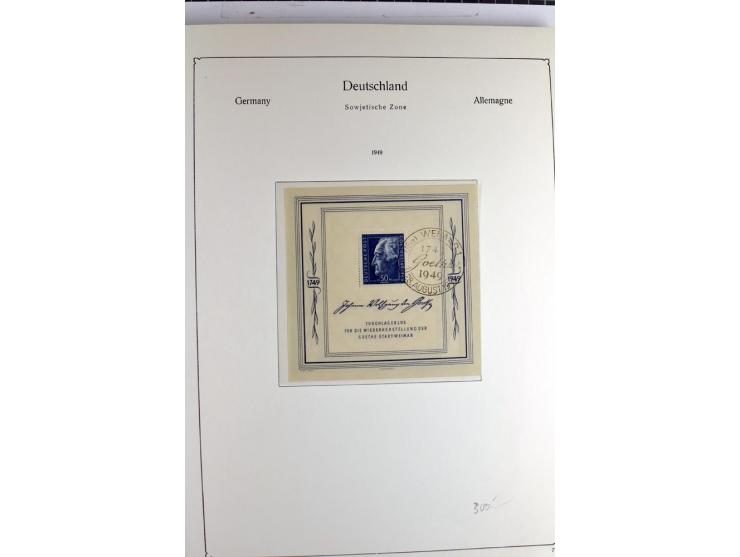 1945/1959, gestempelte Sammlung mit allen Gebieten inkl. Saar mit vielen kpl. und besseren Ausgaben, dabei u.a. SBZ  Block 1 