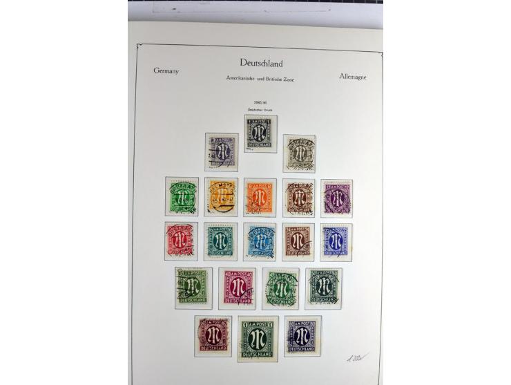 1945/1959, gestempelte Sammlung mit allen Gebieten inkl. Saar mit vielen kpl. und besseren Ausgaben, dabei u.a. SBZ  Block 1 