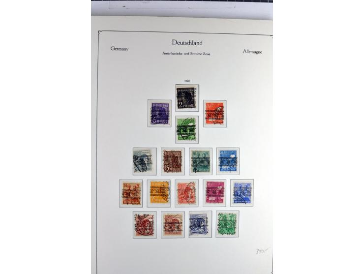 1945/1959, gestempelte Sammlung mit allen Gebieten inkl. Saar mit vielen kpl. und besseren Ausgaben, dabei u.a. SBZ  Block 1 