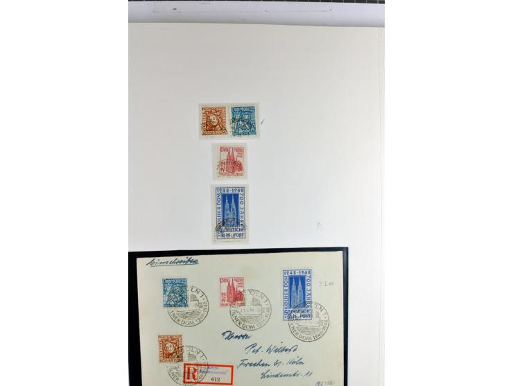 1945/1959, gestempelte Sammlung mit allen Gebieten inkl. Saar mit vielen kpl. und besseren Ausgaben, dabei u.a. SBZ  Block 1 