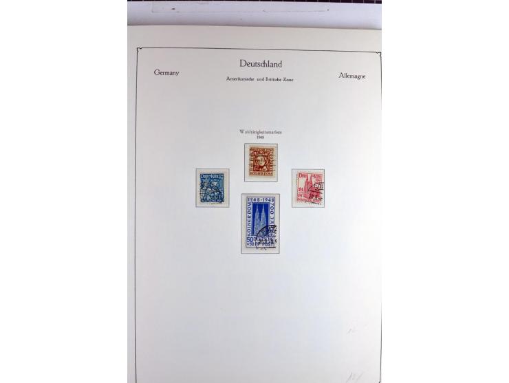 1945/1959, gestempelte Sammlung mit allen Gebieten inkl. Saar mit vielen kpl. und besseren Ausgaben, dabei u.a. SBZ  Block 1 
