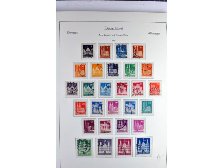 1945/1959, gestempelte Sammlung mit allen Gebieten inkl. Saar mit vielen kpl. und besseren Ausgaben, dabei u.a. SBZ  Block 1 
