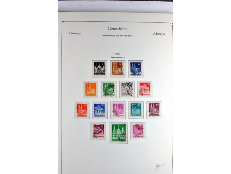1945/1959, gestempelte Sammlung mit allen Gebieten inkl. Saar mit vielen kpl. und besseren Ausgaben, dabei u.a. SBZ  Block 1 