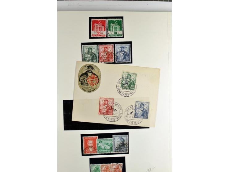 1945/1959, gestempelte Sammlung mit allen Gebieten inkl. Saar mit vielen kpl. und besseren Ausgaben, dabei u.a. SBZ  Block 1 