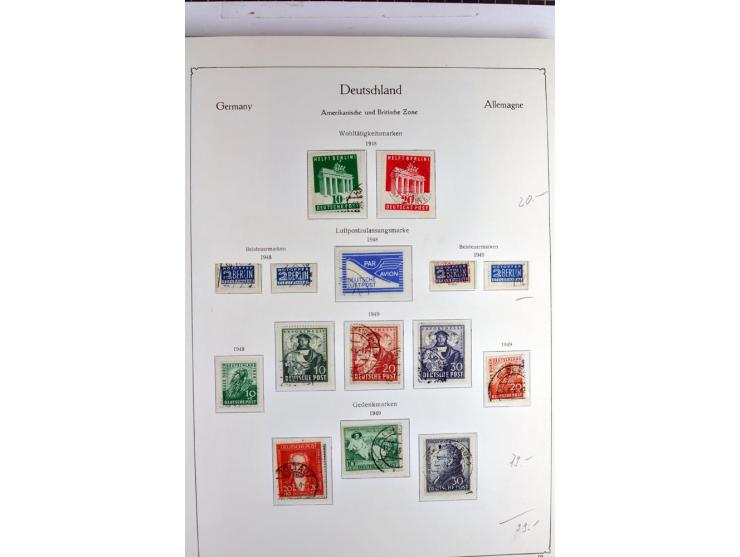 1945/1959, gestempelte Sammlung mit allen Gebieten inkl. Saar mit vielen kpl. und besseren Ausgaben, dabei u.a. SBZ  Block 1 