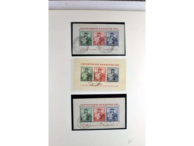 1945/1959, gestempelte Sammlung mit allen Gebieten inkl. Saar mit vielen kpl. und besseren Ausgaben, dabei u.a. SBZ  Block 1 